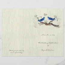 Vintage Bluebirds  Woodgrain Program Personalised Flyer