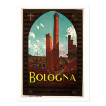 Vintage Bologna 1920s Italian travel ad Post Cards