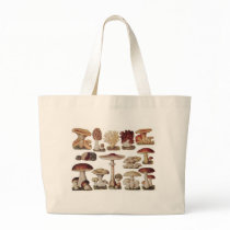 Vintage Botanical Mushrooms Canvas Bag