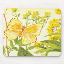 Vintage Botanical Yellow Mouse Pad