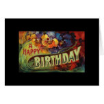 Vintage bouquet birthday card