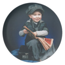 vintage boy dinner plate