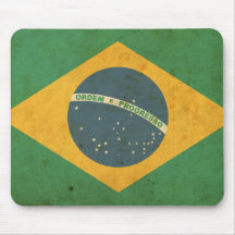 Vintage Brazil Flag Mouse Pad