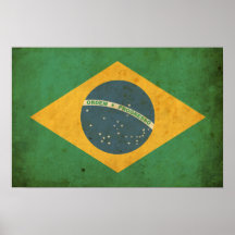 Vintage Brazil Flag Poster