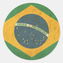 Vintage Brazil Flag Stickers