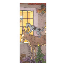 Vintage Bremen Town Musicians Fairy Tale, Hauman Customized Rack Card