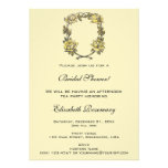 Vintage Bridal Shower, Yellow Garden Rose Wreath Personalized Announcements