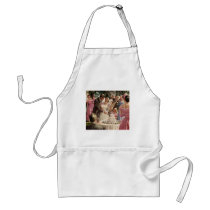 Vintage Bride and Groom Cutting the Cake Apron