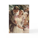 Vintage Bride and Groom Cutting the Cake cards