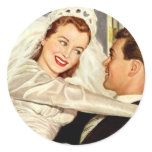Vintage Bride and Groom; Happy Newlyweds stickers
