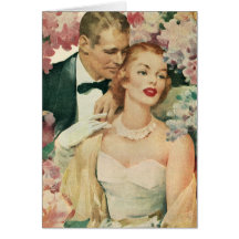 Vintage Bride and Groom Newlyweds and Flowers Cards