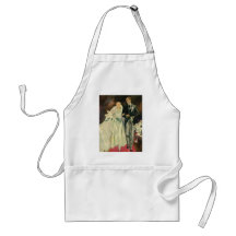 Vintage Bride and Groom; Newlyweds Just Married! Aprons