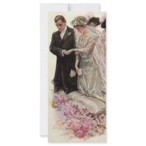 Vintage Bride and Groom; Wedding Ceremony Custom Rack Card