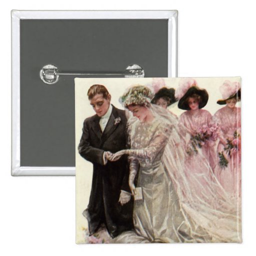 Vintage Bride Groom, Victorian Wedding Ceremony Pin