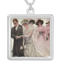 Vintage Bride Groom, Victorian Wedding Ceremony Pendant