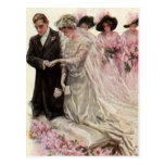 Vintage Bride Groom, Victorian Wedding Ceremony Postcard
