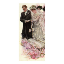 Vintage Bride Groom, Victorian Wedding Ceremony Custom Rack Card