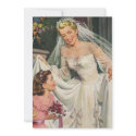 Vintage Bride with Flower Girl invitations