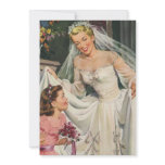 Vintage Bride with Flower Girl invitations