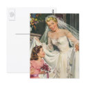 Vintage Bride with Flower Girl postcards