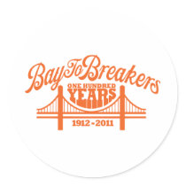 Vintage Bridge - Orange Round Sticker