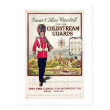 VIntage British Smart Men Wanted For the Coldstrea Post Card