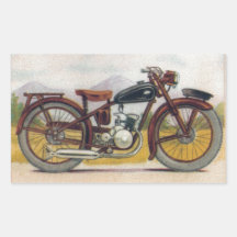 Vintage Bronze Motorcycle Print Stickers