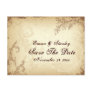 Vintage brown beige scroll leaf Save the Date