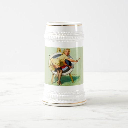 Vintage Bullseye Beer Stein Coffee Mugs
