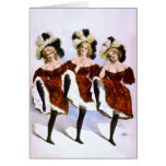 Vintage Burlesque Poster, Women in Red Costumes cards