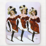 Vintage Burlesque Poster, Women in Red Costumes mousepads