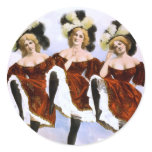 Vintage Burlesque Poster, Women in Red Costumes stickers