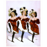 Vintage Burlesque Poster, Women in Red Costumes t-shirts