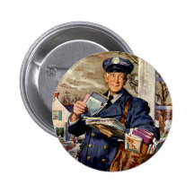 Vintage Business, Mailman Mail Carrier Delivering Pin