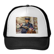 Vintage Business, Mailman Mail Carrier Delivering Hat