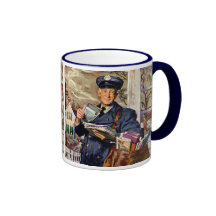 Vintage Business, Mailman Mail Carrier Delivering Mug