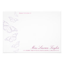 'Vintage' Butterflies Correspondence Cards Custom Announcement