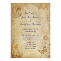 Vintage Butterflies Custom Invitation