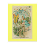 Vintage Butterflies Happy Birthday postcards