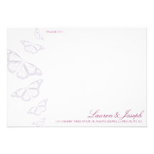 'Vintage' Butterflies Thank You Cards Custom Invitation