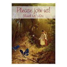 Vintage Butterfly Catcher Invitations