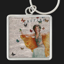 Vintage Butterfly Dancing Girl Keychain keychains