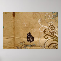 Vintage butterfly Poster