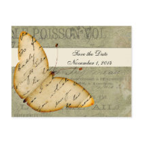 Vintage Butterfly Save the Date Postcard