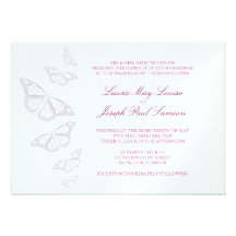 'Vintage' Butterfly Wedding Invitations