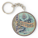 Vintage Button Label Keychain