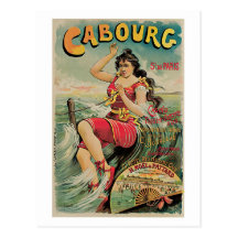 vintage Cabourg (Calvados, Normandy) travel Ad Postcards