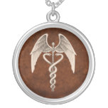 Vintage Caduceus Medical Winged Necklace