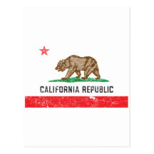 Vintage California Flag Post Card
