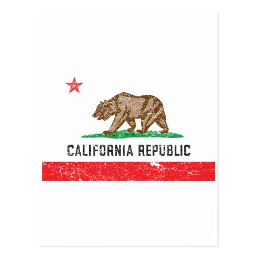 Vintage California Flag Post Card